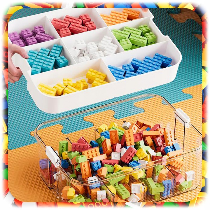 POJEMNIK na Klocki LEGO 4-PIĘTROWY WARSTWOWY ORGANIZER z Przegródkami 24 L