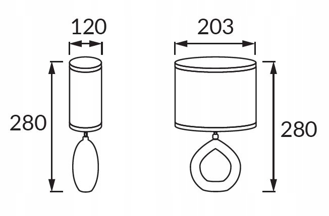 STRUHM Lampka stołowa klasyczna ceramika drewno GOLF E14 WALNUT 03205