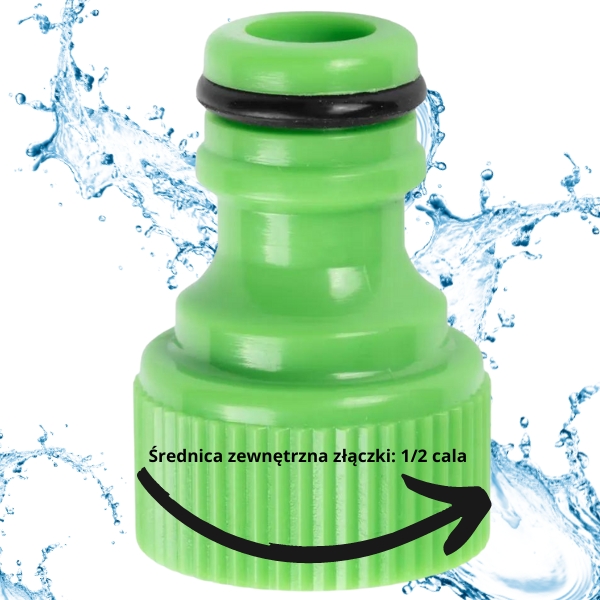 PRZYŁĄCZE NA KRAN Z GWINTEM NA SZYBKOŁĄCZKĘ USZCZELKA WĘŻA OGRODOWEGO 1/2"