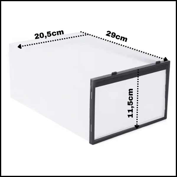 PUDEŁKO PRZEZROCZYSTE POJEMNIK ORGANIZER NA BUTY OBUWIE Z KLAPĄ SZUFLADA