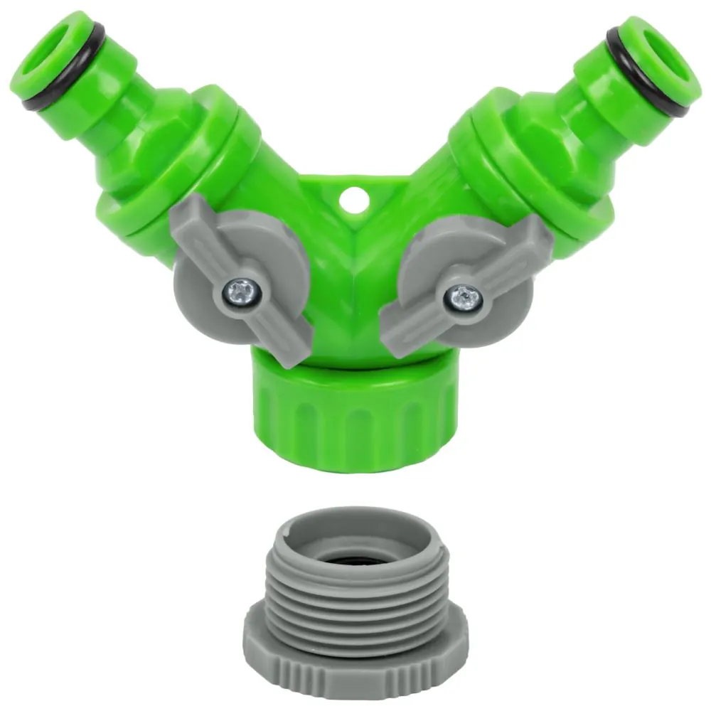 ROZDZIELACZ NA KRAN Z ZAWOREM 3/4" ADAPTER 1/2" REDUKCJA DWÓJNIK PRZEYŁĄCZE