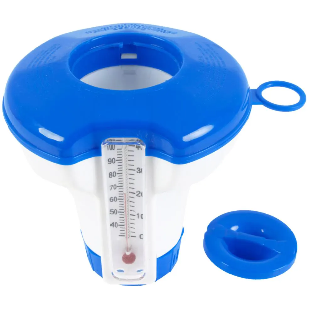 DOZOWNIK DO CHEMI BASENOWEJ CHLORU KOSZYK PŁYWAK NA CHEMIĘ Z TERMOMETREM