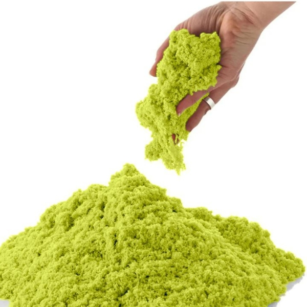 DUŻY LIMONKOWY PIASEK KINETYCZNY 2KG+BASEN FOREMKI PIASKOWNICA DLA DZIECI