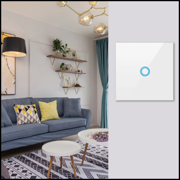 POJEDYNCZY BIAŁY DOTYKOWY WŁĄCZNIK WYŁĄCZNIK ŚWIATŁA SZKLANY SZKŁO Ø60MM