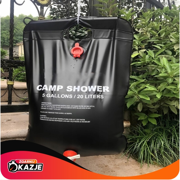 PRYSZNIC SOLARNY 20L KEMPINGOWY TURYSTYCZNY POLOWY BIWAKOWY NAGRZEWA WODĘ