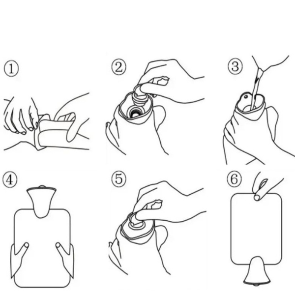 TERMOFOR NA WODĘ 2L W POKROWCU PLUSZOWY OGRZEWACZ GUMOWY W SWETERKU GRAFIT