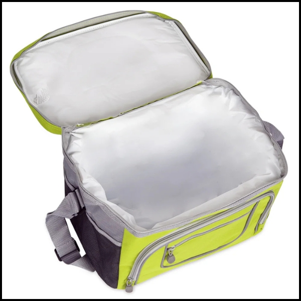 ZIELONA TORBA TERMICZNA IZOTERMICZNA 30L Z PASKIEM I KIESZONKAMI NA ŻYWNOŚĆ