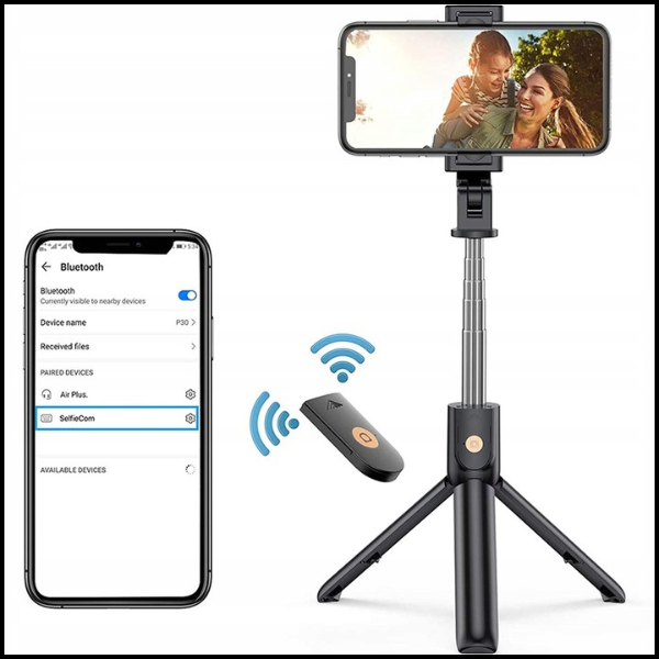 KIJEK DO SELFIE Z FUNKCJĄ STATYW TRIPOD DO TELEFONU+PILOT BLUETOOTH 69CM