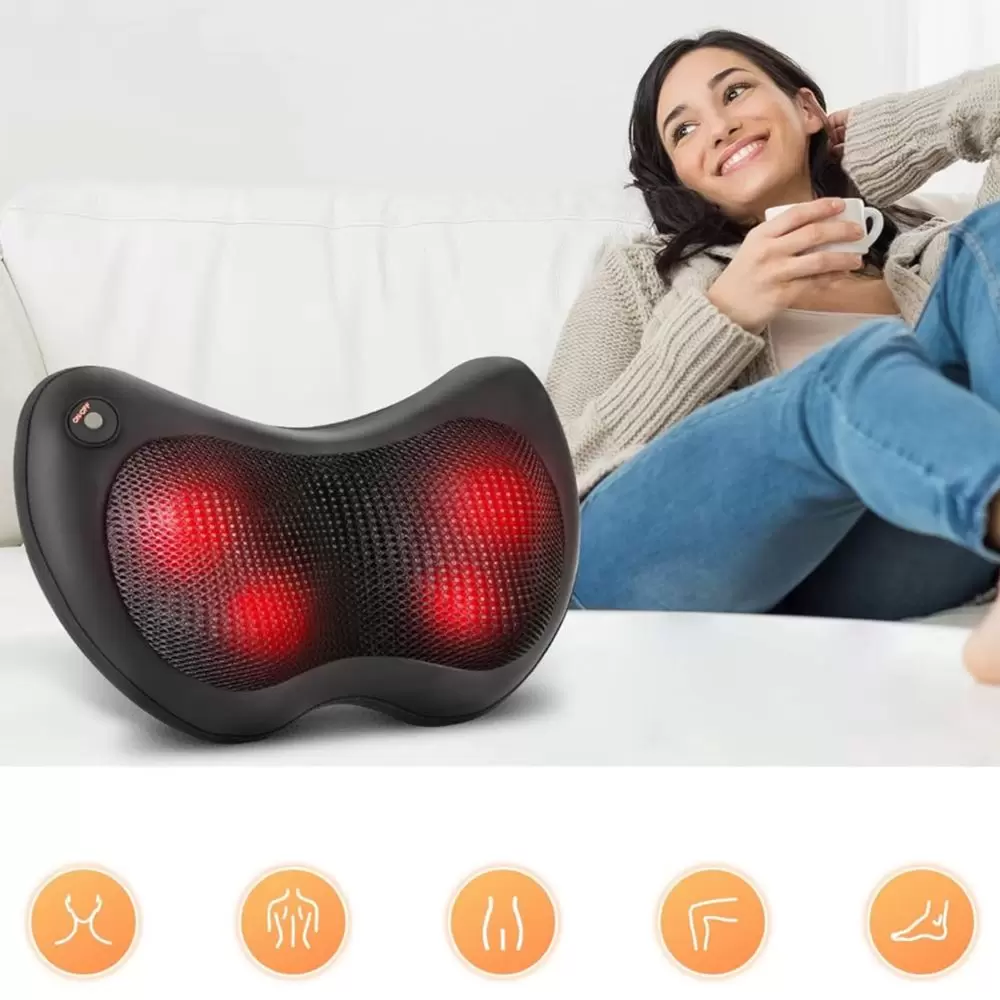 PODUSZKA MASUJĄCA SHIATSU Z FUNKCJĄ PODGRZEWANIA MASAŻER SZYJI KARKU GŁOWY