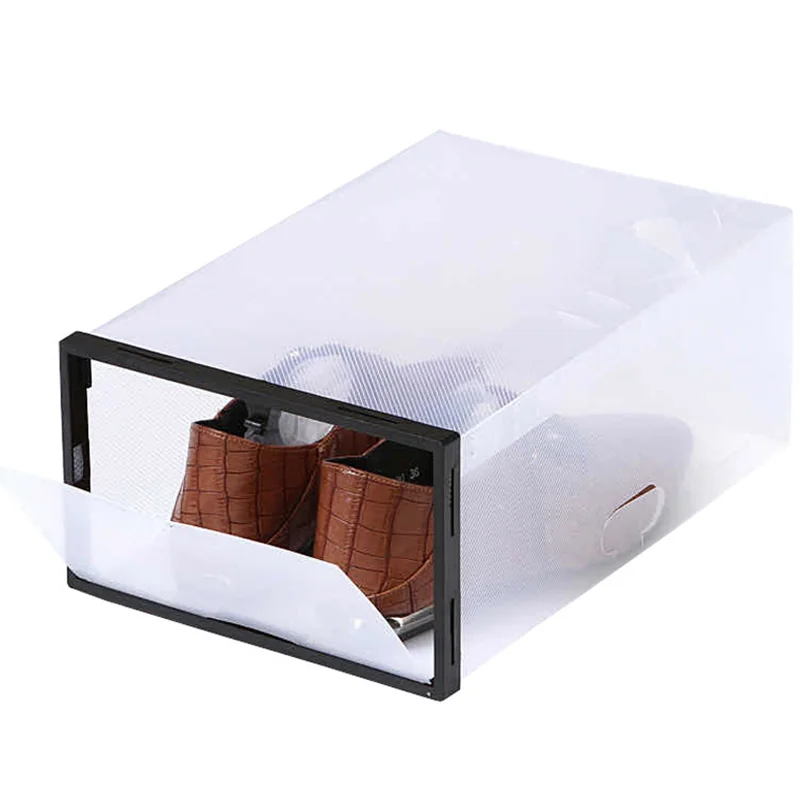 PUDEŁKO PRZEZROCZYSTE POJEMNIK ORGANIZER NA BUTY OBUWIE Z KLAPĄ SZUFLADA