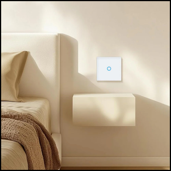 POJEDYNCZY BIAŁY DOTYKOWY WŁĄCZNIK WYŁĄCZNIK ŚWIATŁA SZKLANY SZKŁO Ø60MM