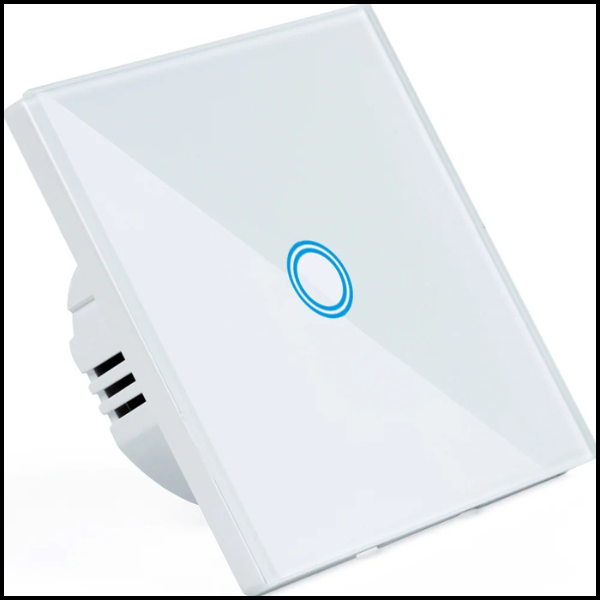 POJEDYNCZY BIAŁY DOTYKOWY WŁĄCZNIK WYŁĄCZNIK ŚWIATŁA SZKLANY SZKŁO Ø60MM