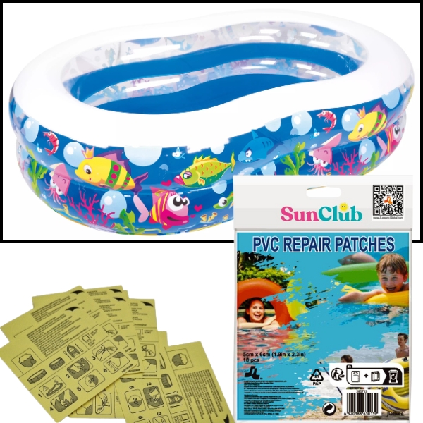 10X ŁATKA ŁATKI ZESTAW NAPRAWCZY BASEN MATERAC PONTON HAMAK WODNY 10SZTUK
