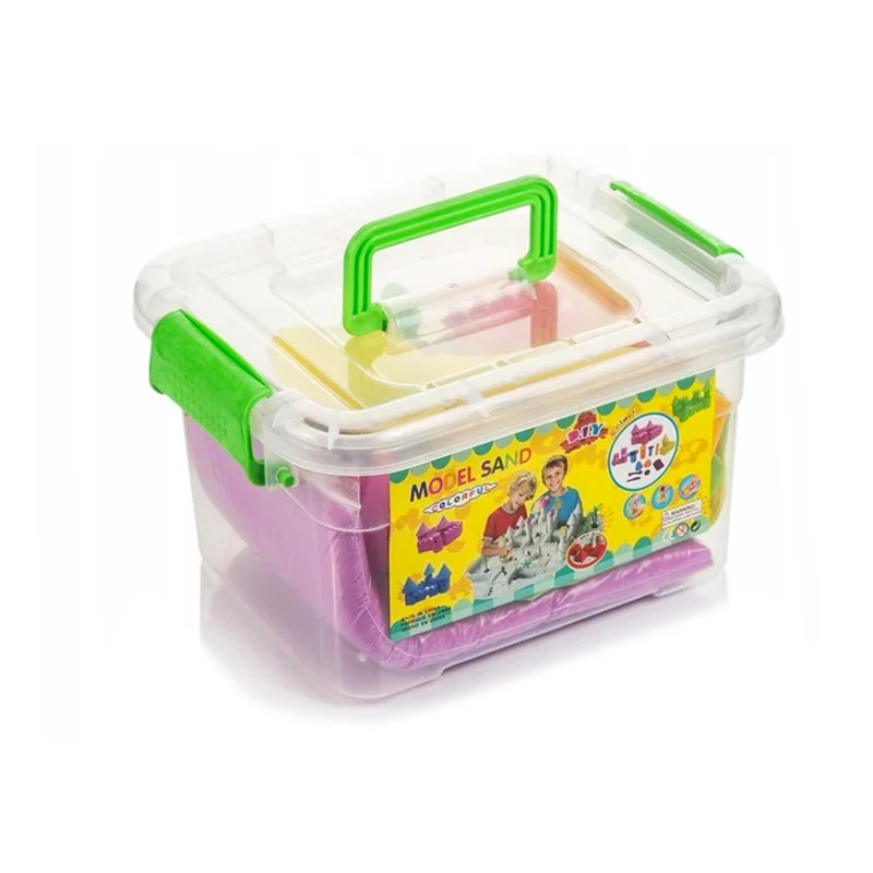 DUŻY LIMONKOWY PIASEK KINETYCZNY 2KG+BASEN FOREMKI PIASKOWNICA DLA DZIECI