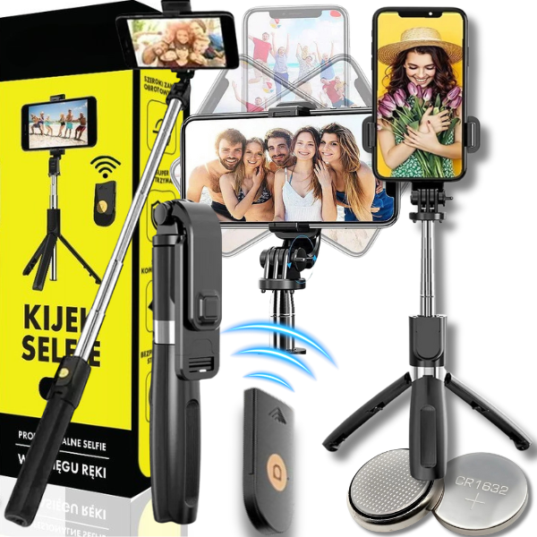 KIJEK DO SELFIE Z FUNKCJĄ STATYW TRIPOD DO TELEFONU+PILOT BLUETOOTH 69CM