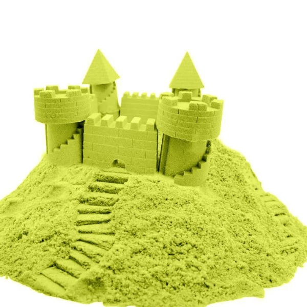 DUŻY LIMONKOWY PIASEK KINETYCZNY 2KG+BASEN FOREMKI PIASKOWNICA DLA DZIECI