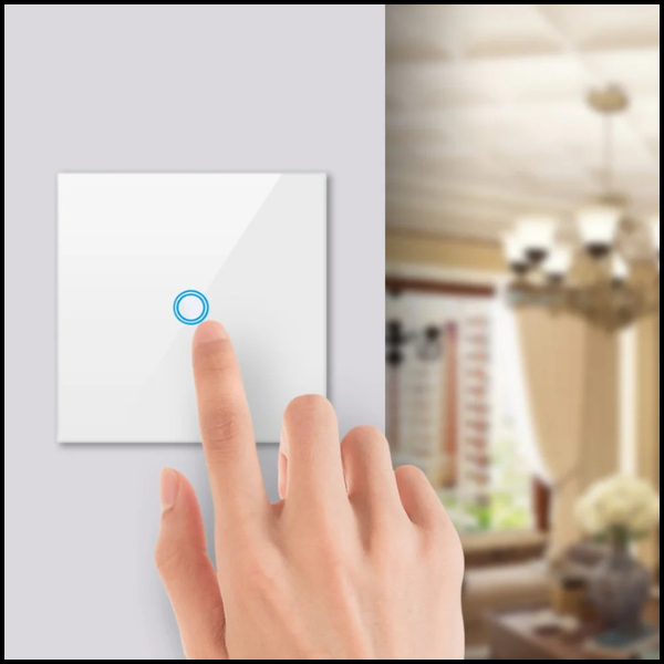 POJEDYNCZY BIAŁY DOTYKOWY WŁĄCZNIK WYŁĄCZNIK ŚWIATŁA SZKLANY SZKŁO Ø60MM