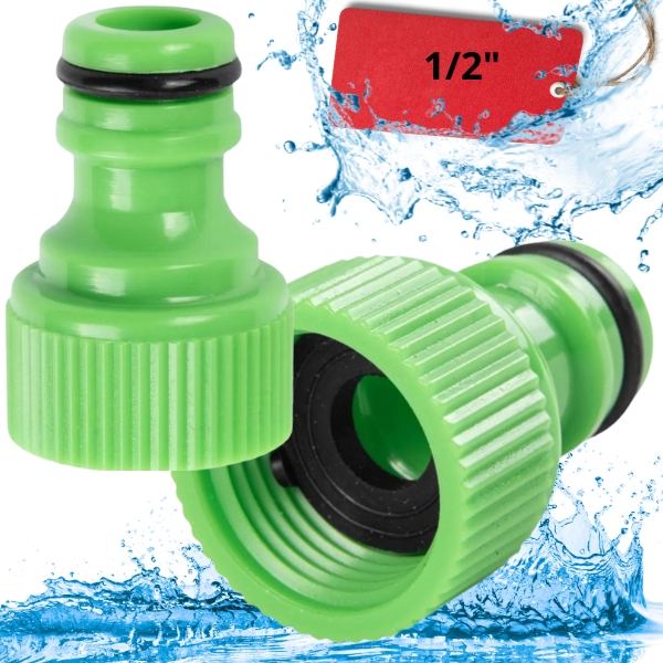 PRZYŁĄCZE NA KRAN Z GWINTEM NA SZYBKOŁĄCZKĘ USZCZELKA WĘŻA OGRODOWEGO 1/2"