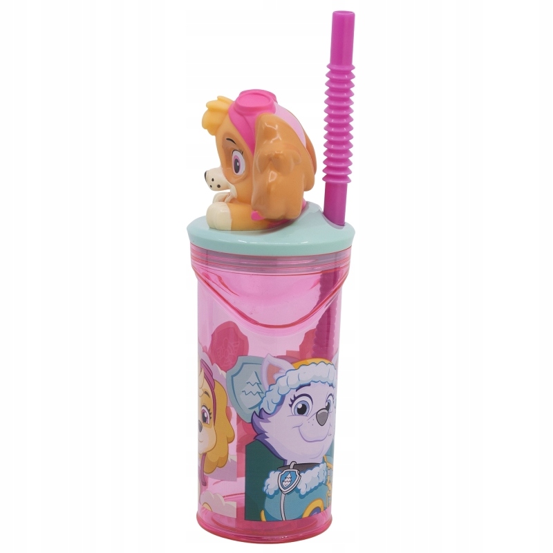 Kubek ze słomką do picia dla dzieci Skye Psi Patrol figurka słomka 3D 360ML