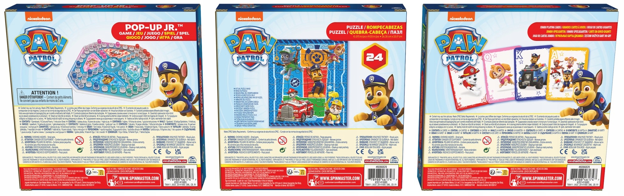 Zestaw 3 Gry Planszowe Dla Dzieci Puzzle Pop-Up Karty Jumbo Psi Patrol 3w1