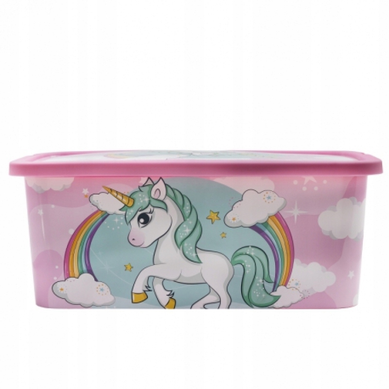 Pudełko Pojemnik na zabawki z pokrywką Unicorn Jednorożec 13 litrów