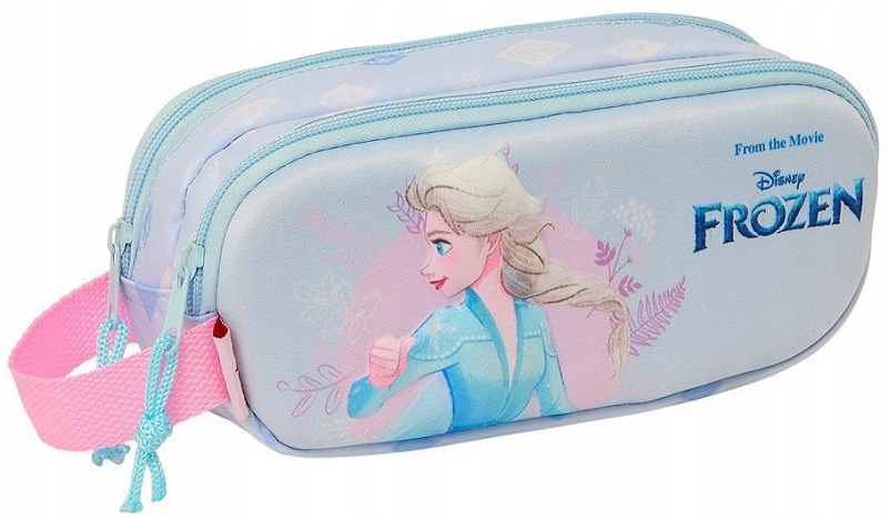 Piórnik szkolny saszetka rozkładany dwukomorowy KRAINA LODU ELSA 3d