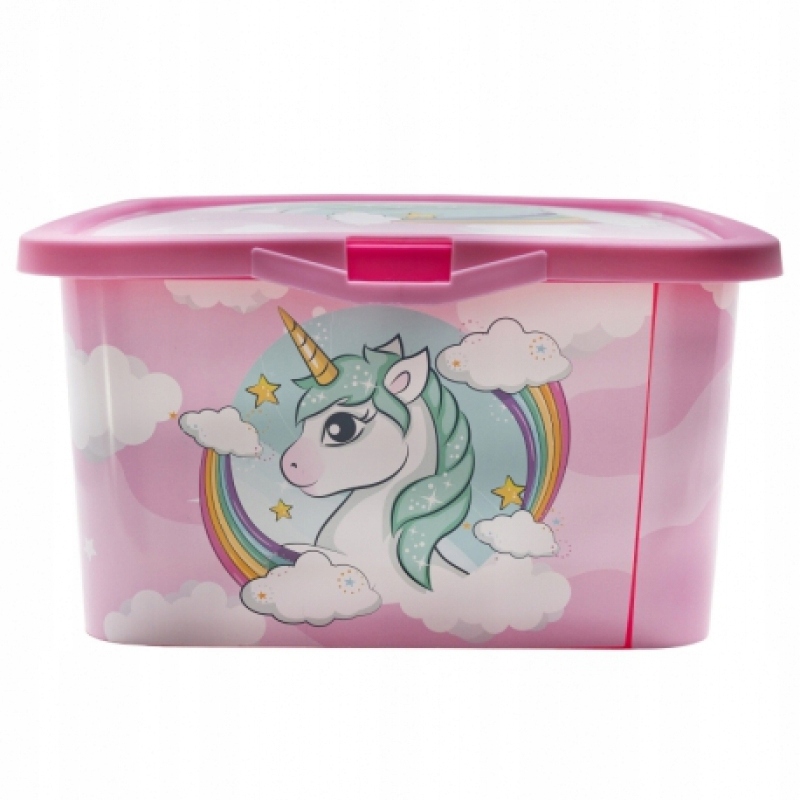 Pudełko Pojemnik na zabawki z pokrywką Unicorn Jednorożec 13 litrów