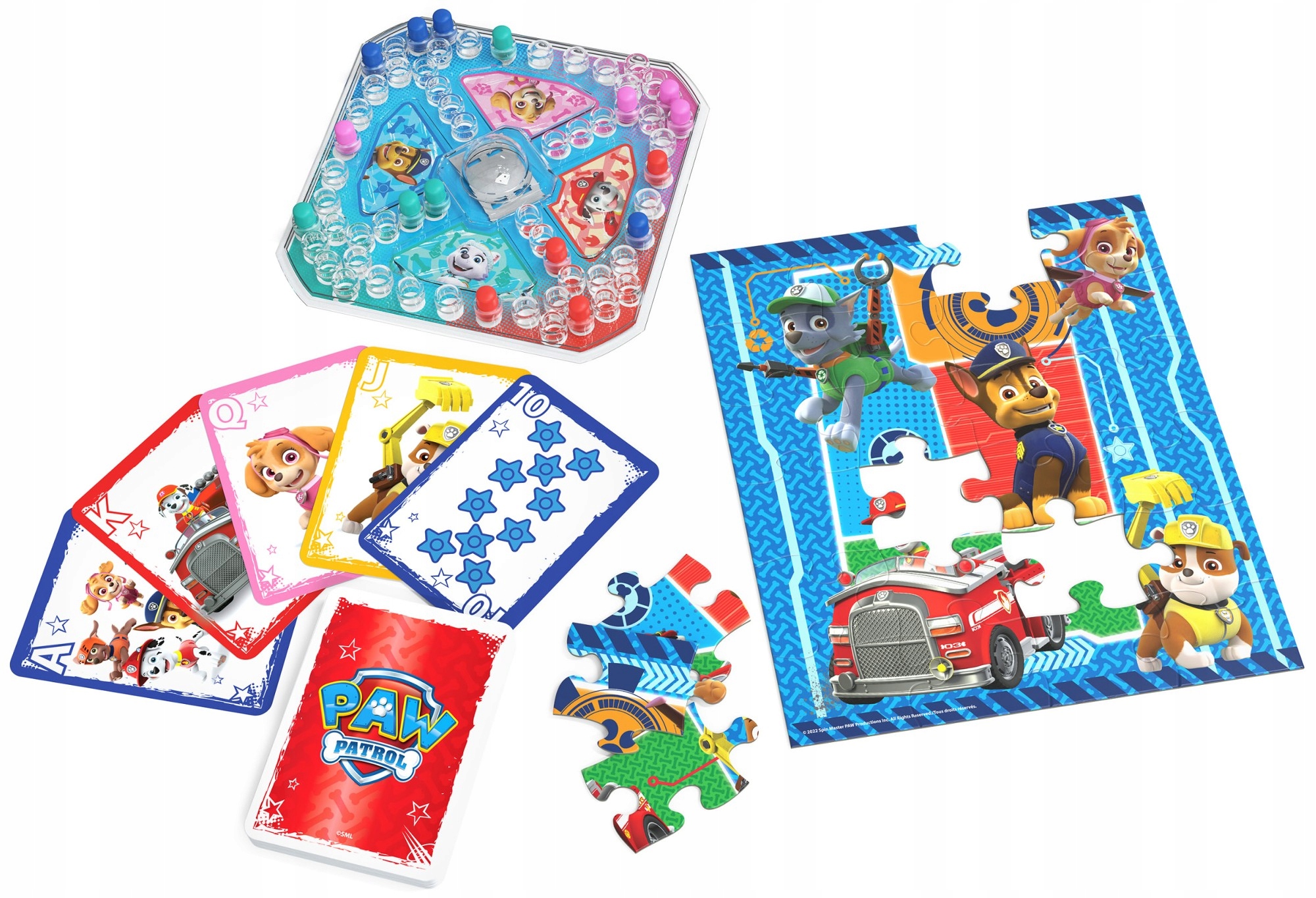Zestaw 3 Gry Planszowe Dla Dzieci Puzzle Pop-Up Karty Jumbo Psi Patrol 3w1