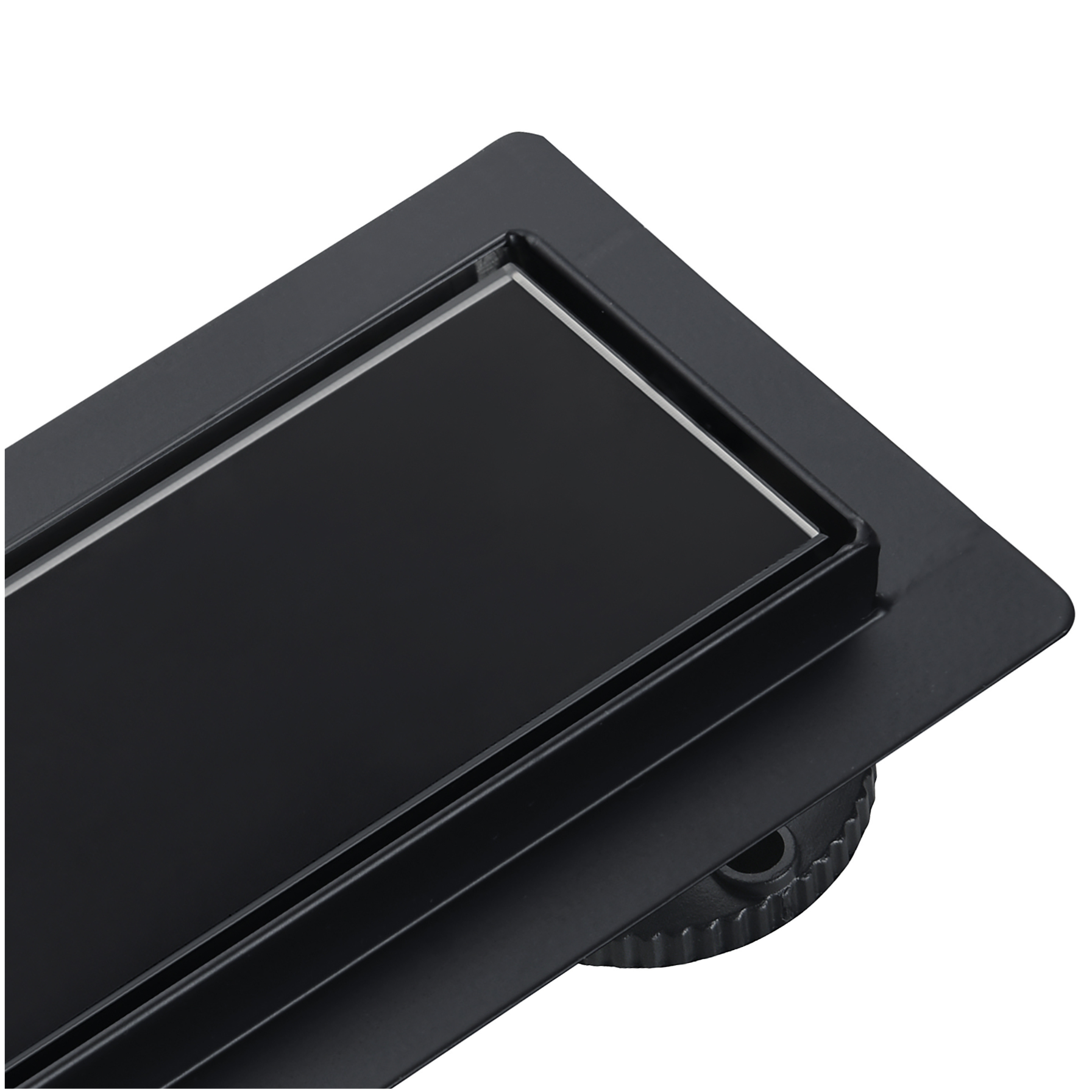 BASIC Black Glass Maskownica do odpływu ze szklanym panelem czarnym, 60 cm