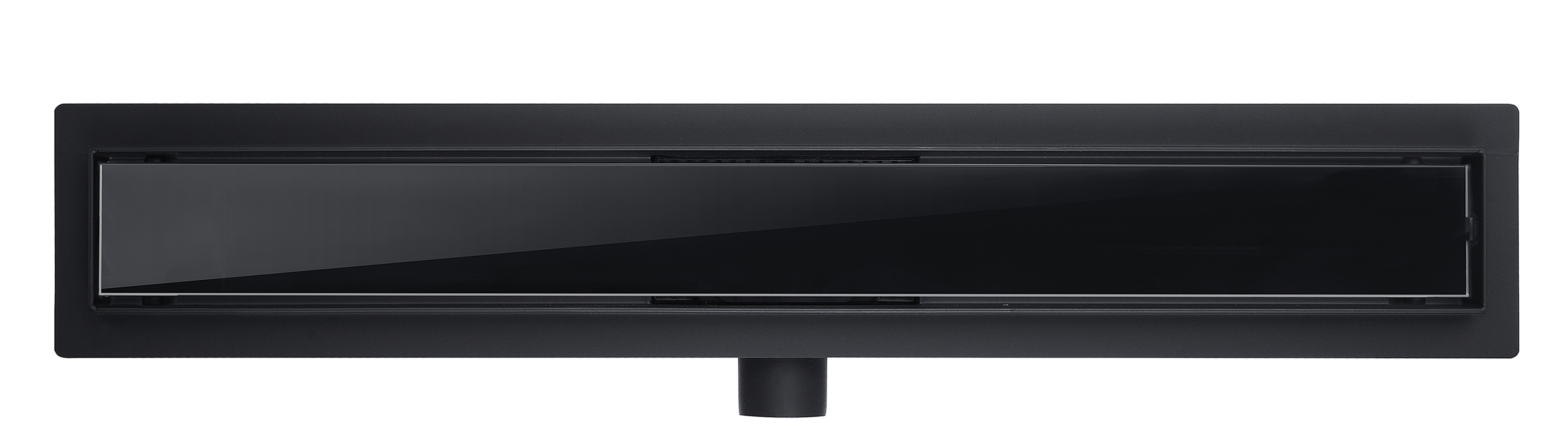 BASIC Black Glass Maskownica do odpływu ze szklanym panelem czarnym, 60 cm