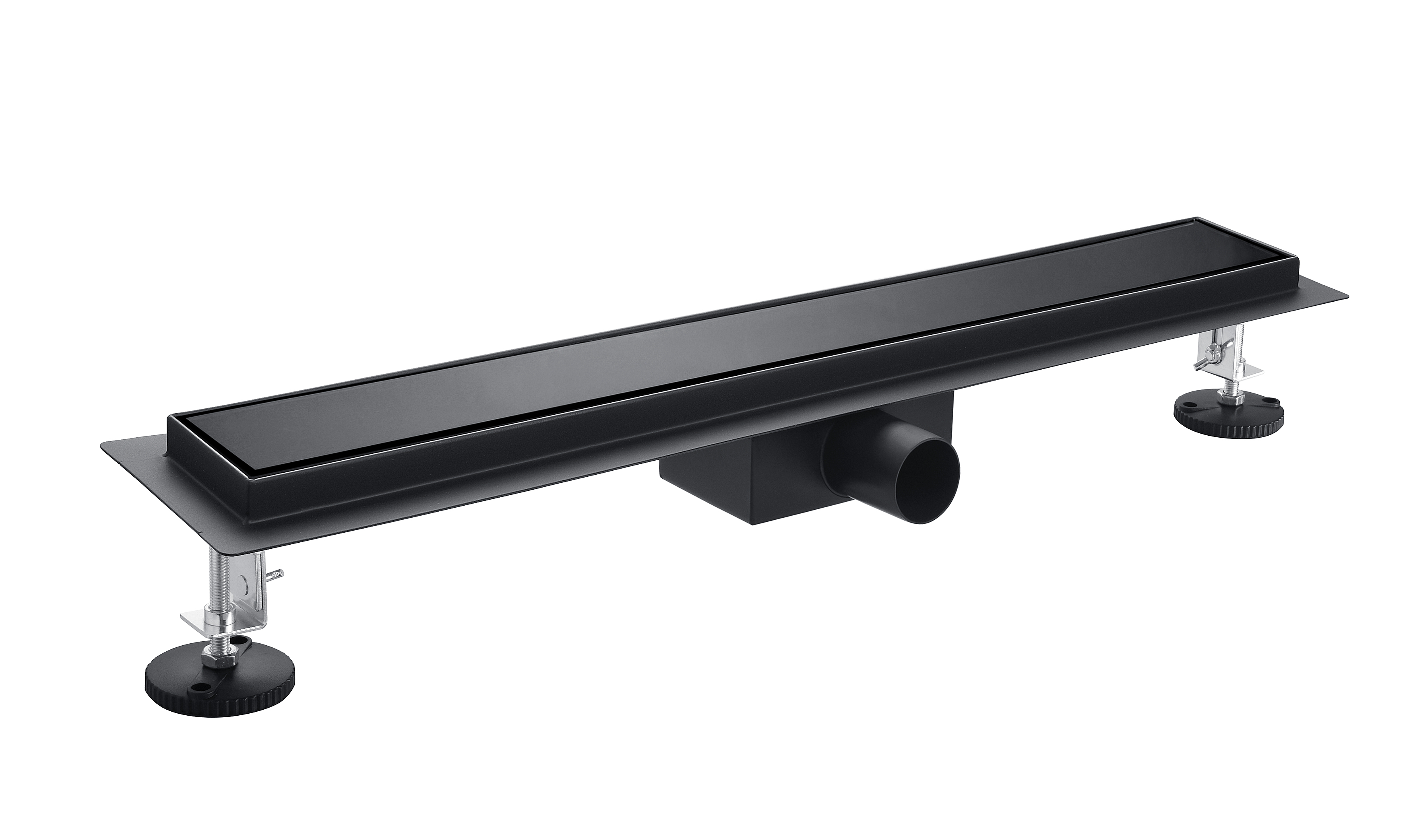 BASIC Black Glass Maskownica do odpływu ze szklanym panelem czarnym, 60 cm