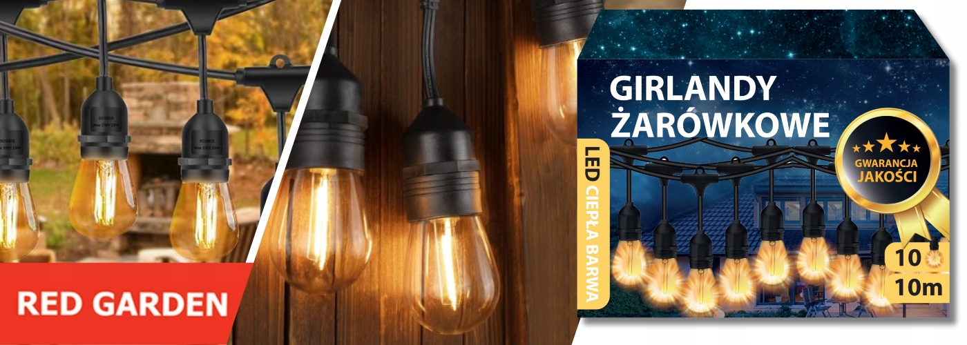 Гірлянда садова LED з лампочками RED GARDEN 10м