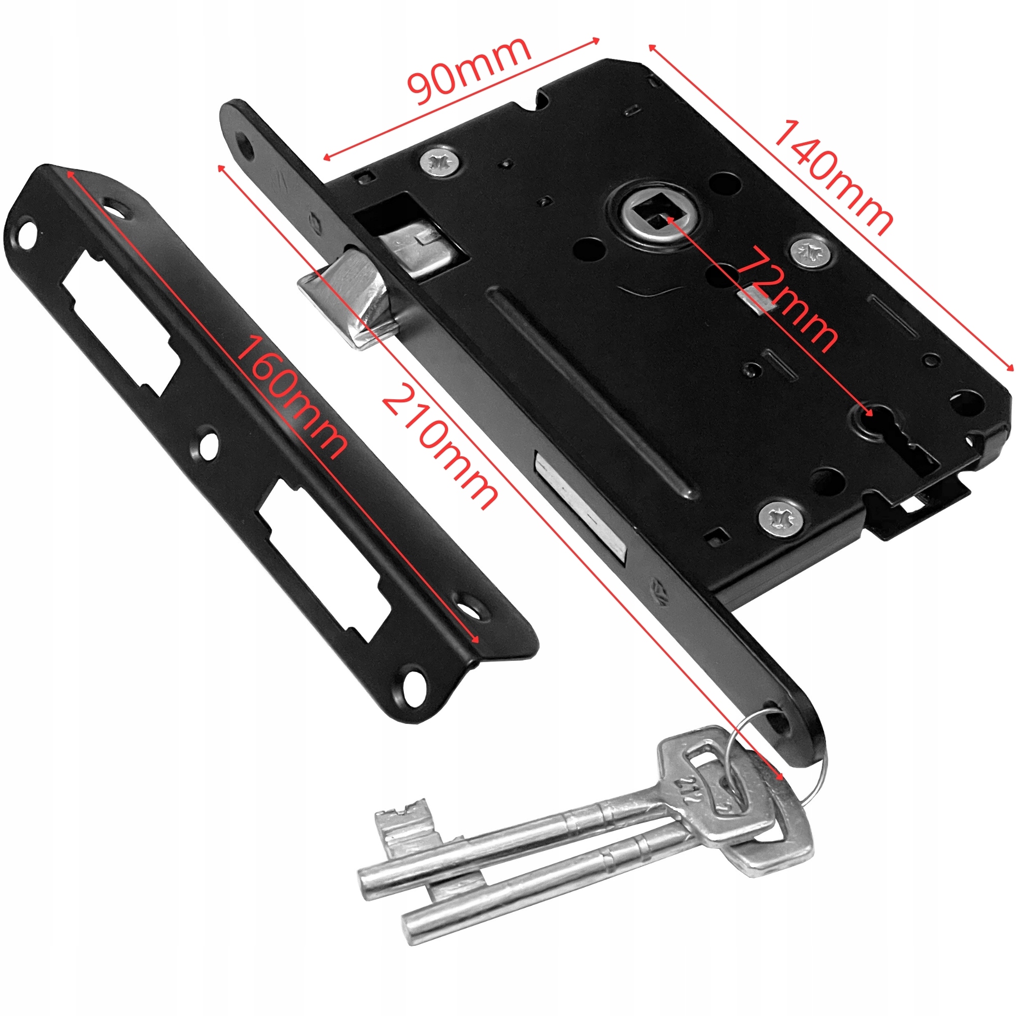 Zamek 72/60 na klucz wielozastawkowy DOM POLSKA lewy