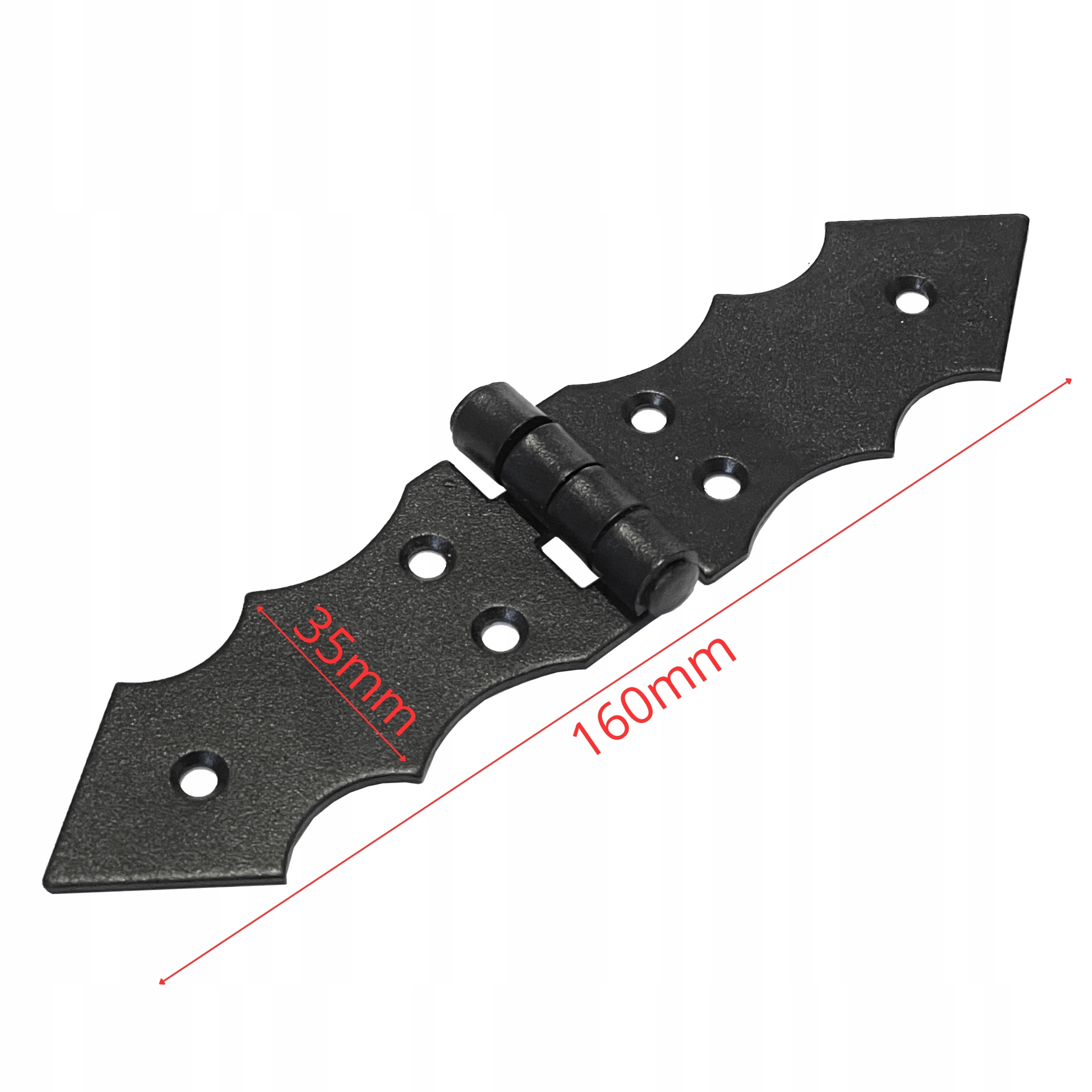 Zawias ozdobny czarny budowlany 150x35x2,0mm