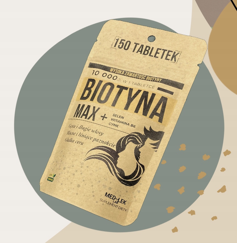BIOTYNA - 150 tabletek ( + Cynk, Witamina B6, Selen) - MED-LEK LAB - Włosy