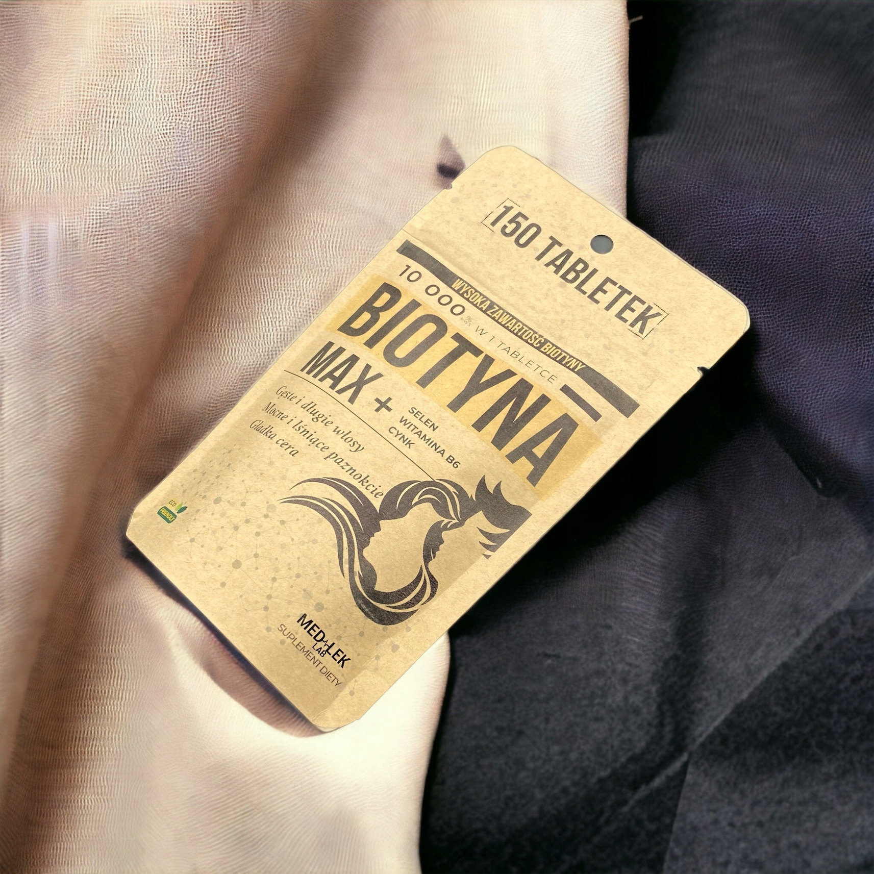 BIOTYNA - 150 tabletek ( + Cynk, Witamina B6, Selen) - MED-LEK LAB - Włosy