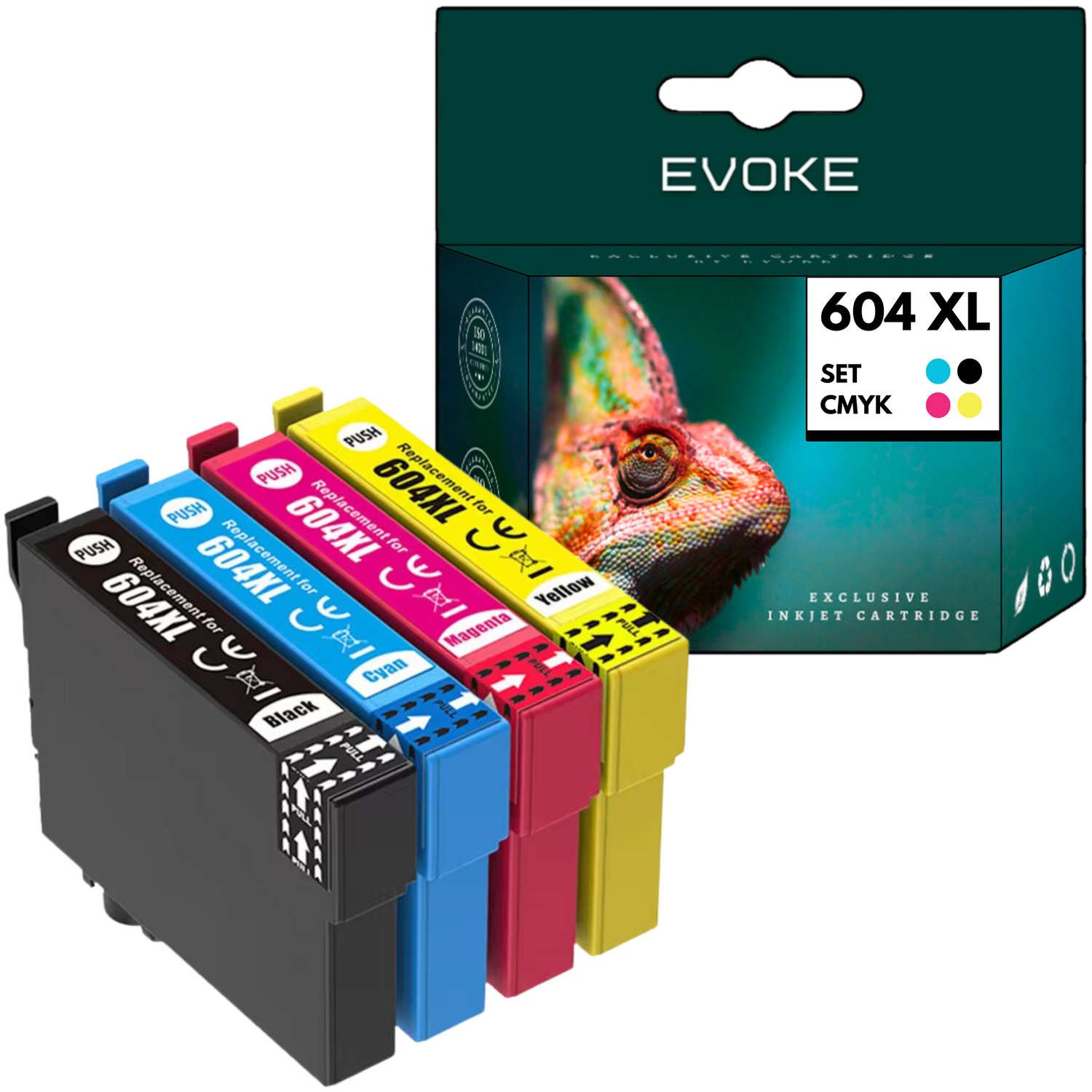 Set 4 cartuse cerneala imprimanta pentru Epson 604 XL, 11 ml si