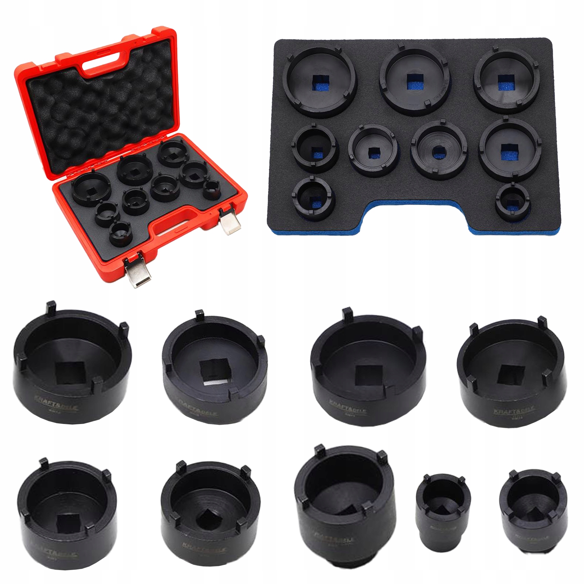 Zestaw Kluczy Nasadek Nakrętek Rowkowych Wieńcowych Sworzni KM4-KM12