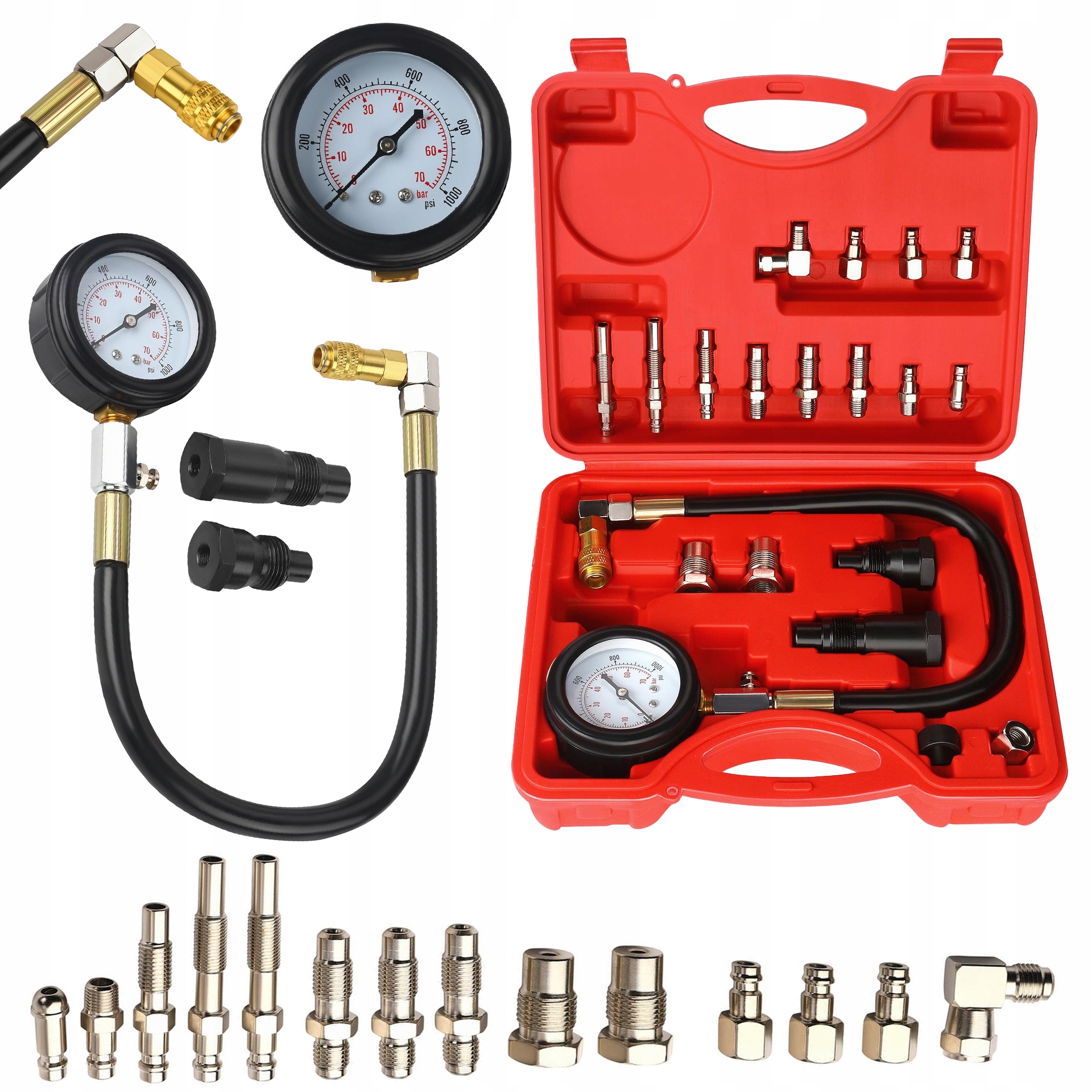 Tester Miernik Ciśnienia Kompresji DIESEL 0-70 BAR Kraft&Dele