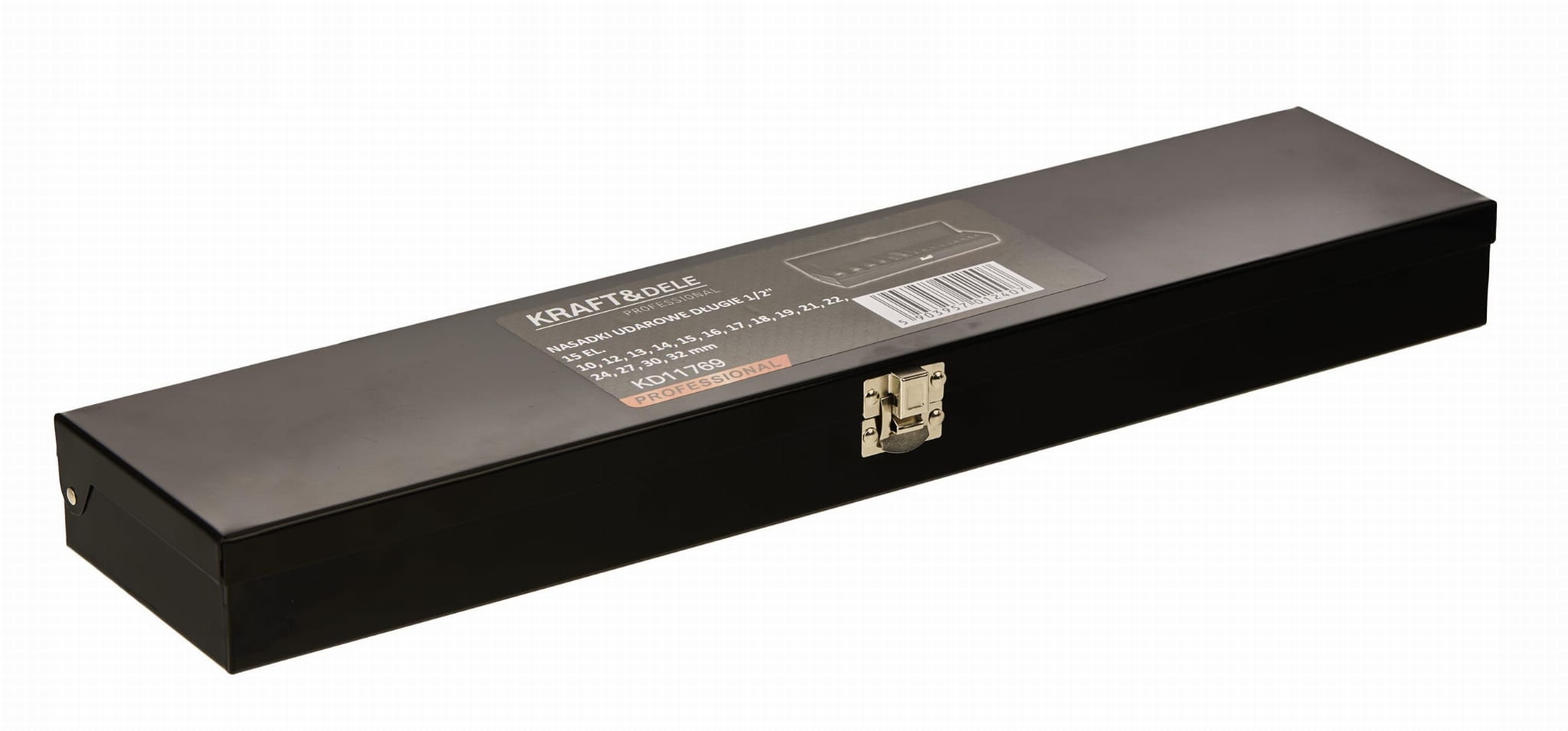 Nasadki Udarowe 1/2"" Cala 15 Sztuk Długie 10-32 mm CR-V Walizka Kraft&Dele