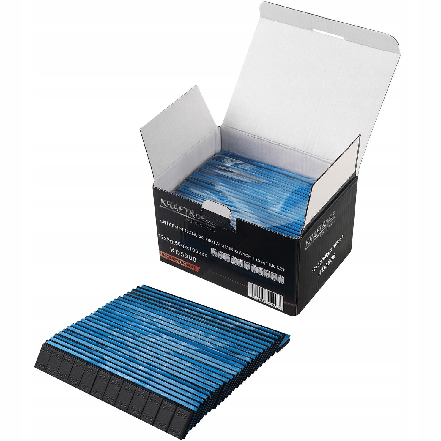 Ciężarki Klejone do Felg Aluminiowych 12x5 g 100 Sztuk Kraft&Dele