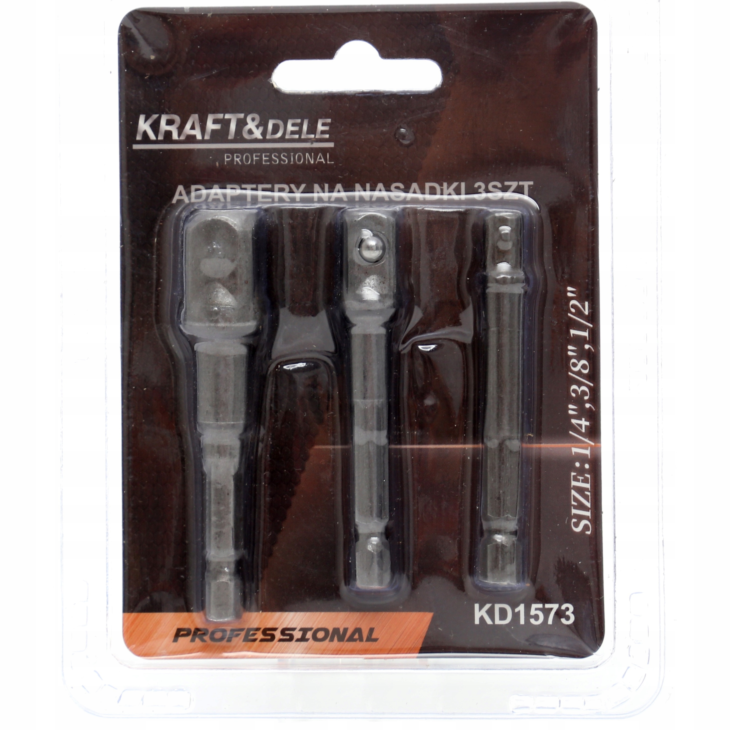 Adaptery na Nasadki 3 Sztuki 1/4"", 3/8"", 1/2"" Cala Kraft&Dele