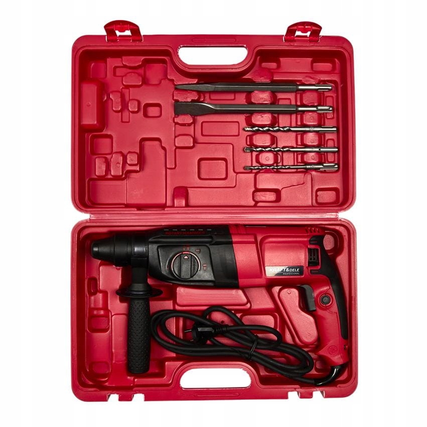Młot Udarowy 2650W 230V SDS-PLUS 1300 RPM 5500/min Uderzeń 3w1 Kraft&Dele