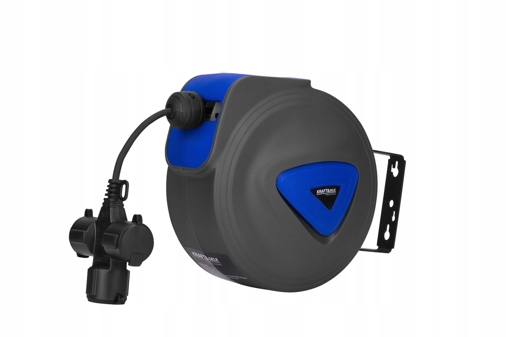 Przedłużacz Bębnowy Automatyczny Zwijacz Ścienny 180° 15m 3x Kraft&Dele