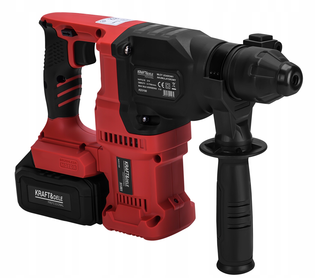 Młot Udarowy SDS Plus 3,5J Akumulatorowy 21V 2 x 4Ah Kraft&Dele