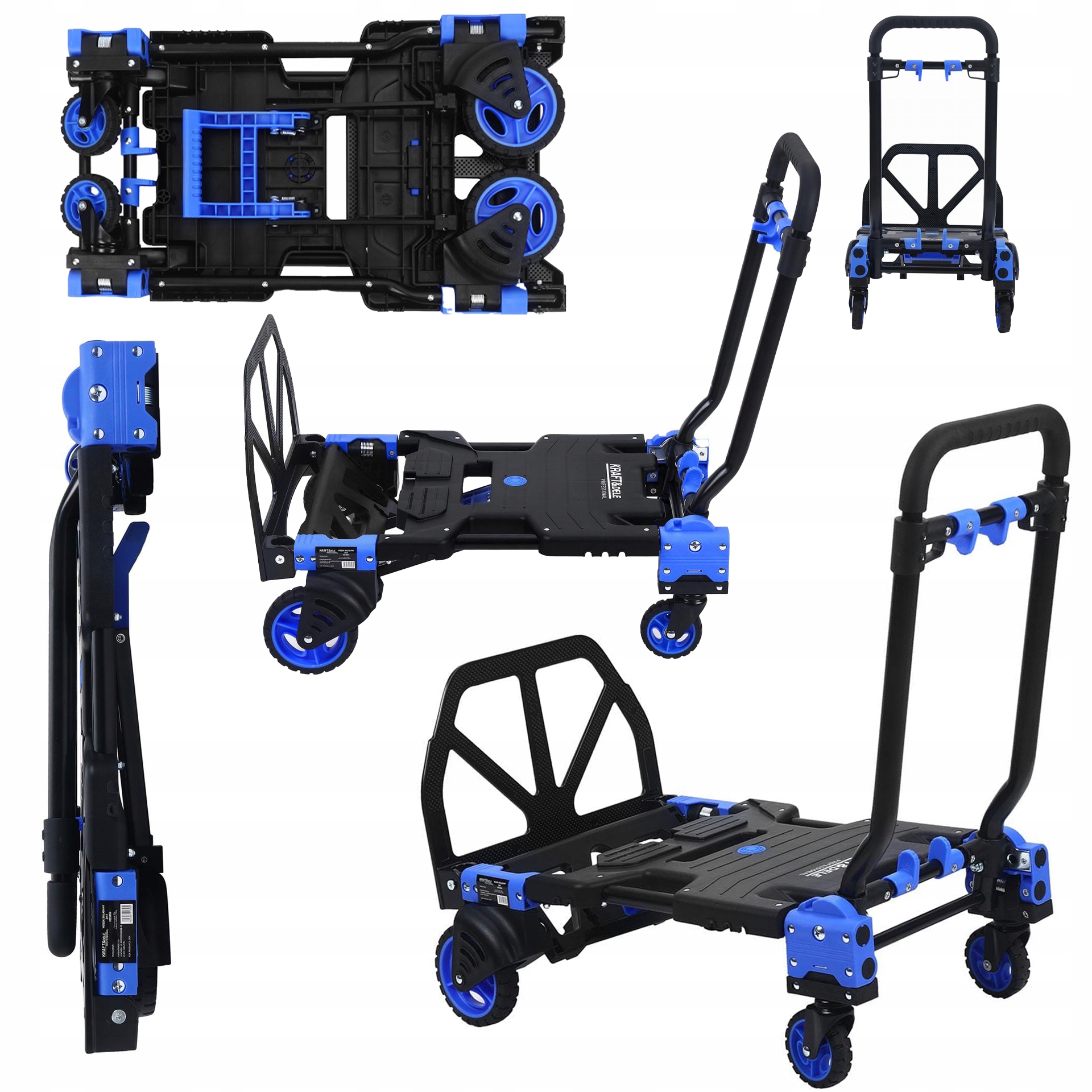 Wózek 2w1 Składany Platforma Transportowy Magazynowy 150 kg Kraft&Dele
