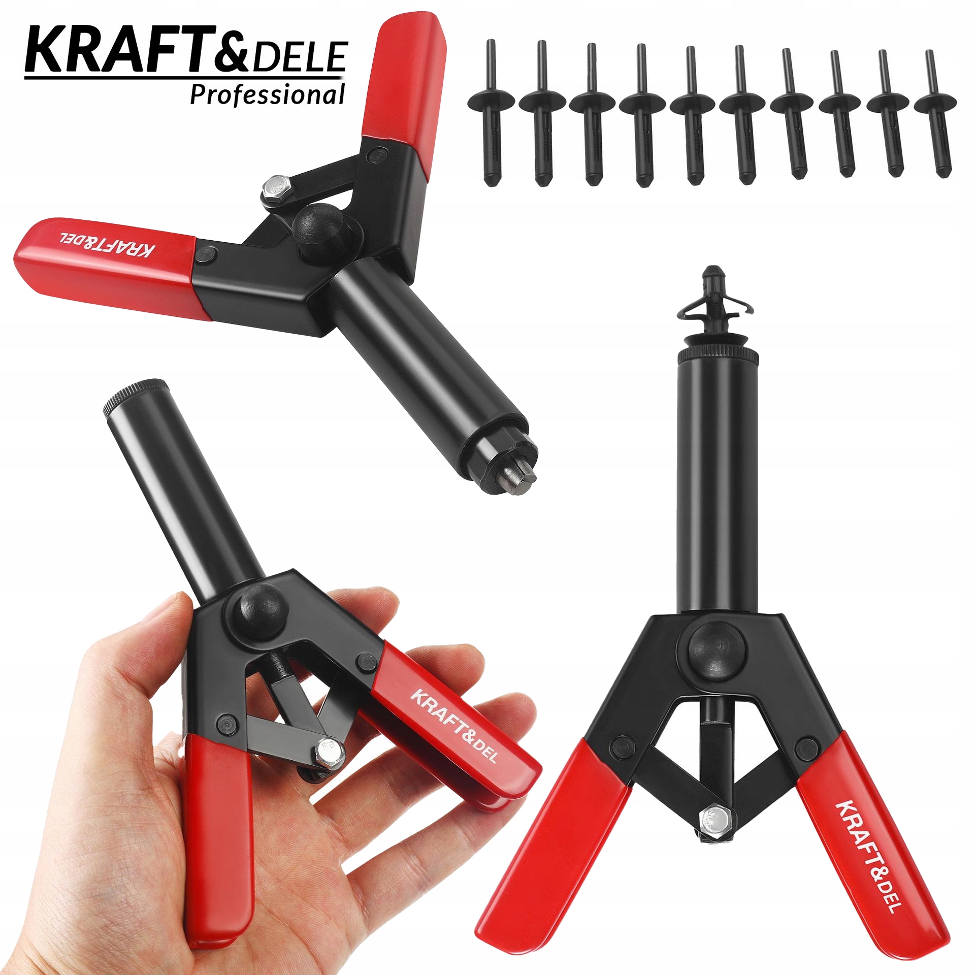 Nitownica do Nitów Plastikowych 165 mm PVC 41 Elementów Kraft&Dele