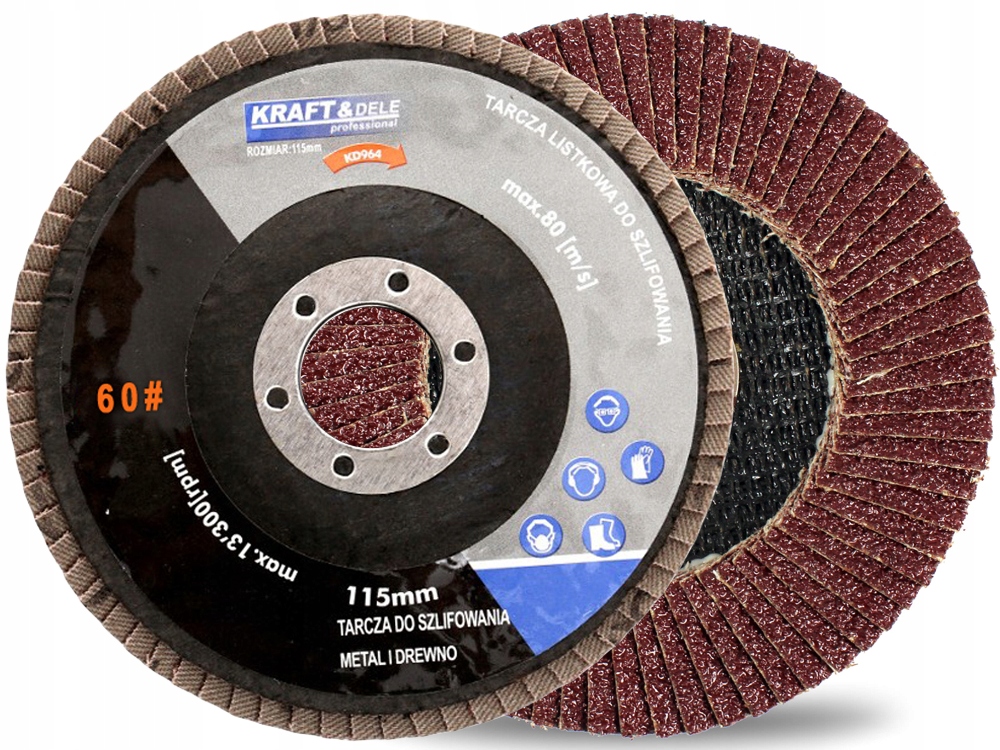 Komplet Tarcz Listkowych do Drewna Metalu 115 mm P40 10 Sztuk Kraft&Dele