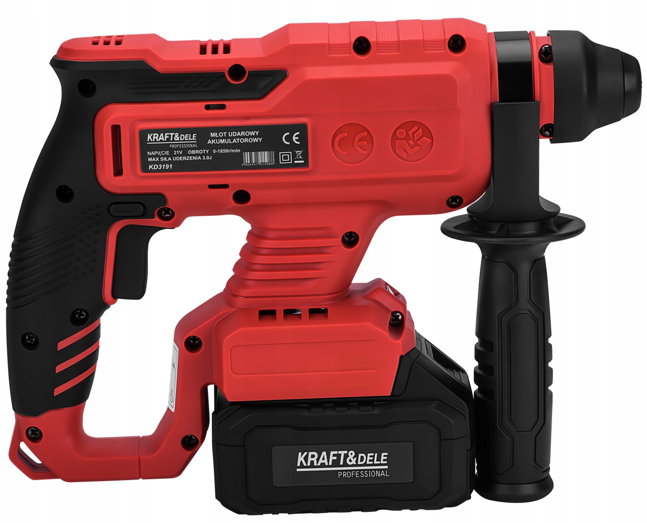 Młot Udarowy SDS Plus 3J Akumulatorowy 21V 2 x 4Ah Kraft&Dele