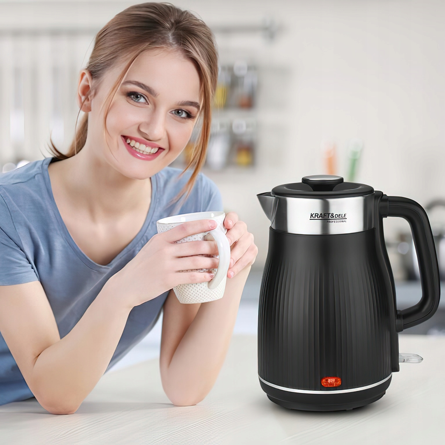 Czajnik Elektryczny 1,8L 2400W 230V Stal Nierdzewna Kraft&Dele